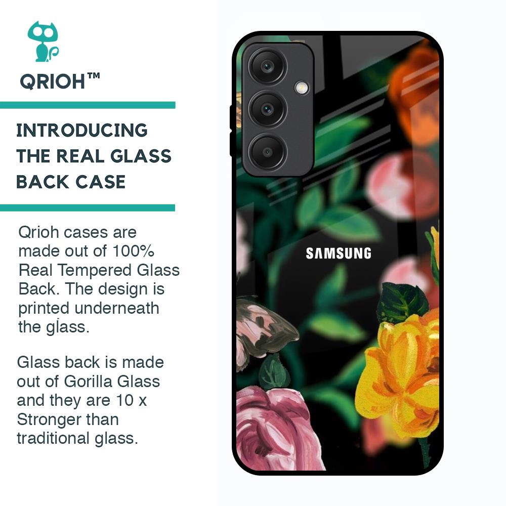 Flowers & Butterfly Glass Case for Samsung Galaxy A25 5G