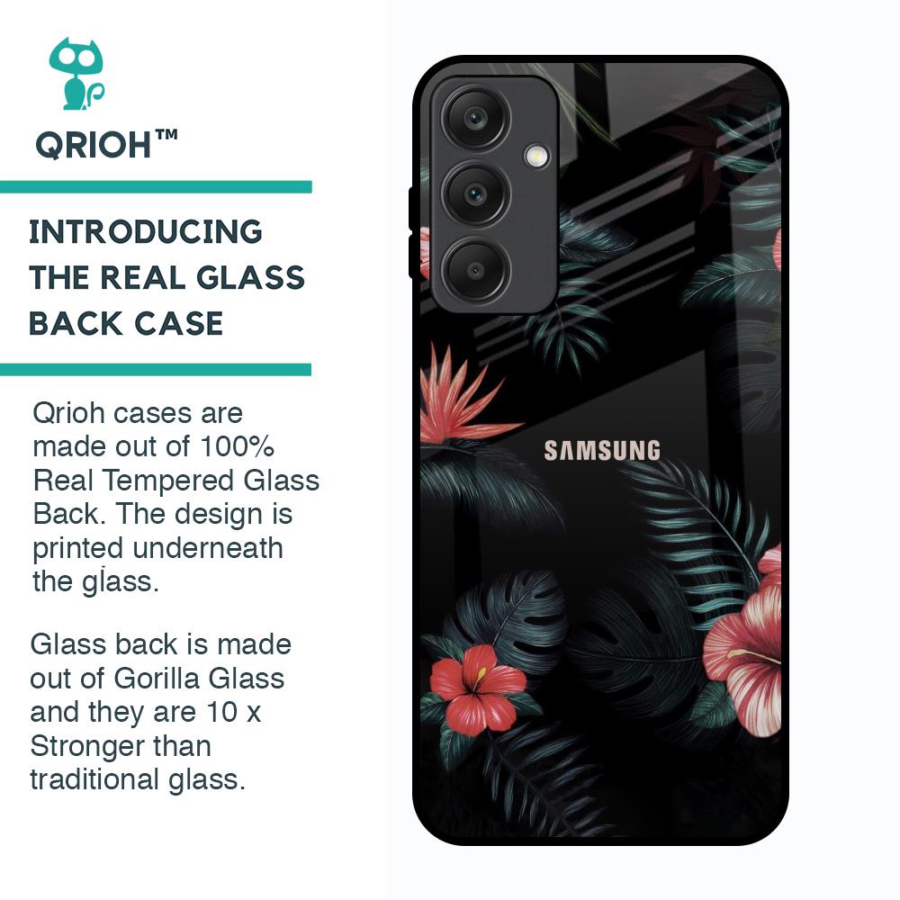 Tropical Art Flower Glass Case for Samsung Galaxy A25 5G