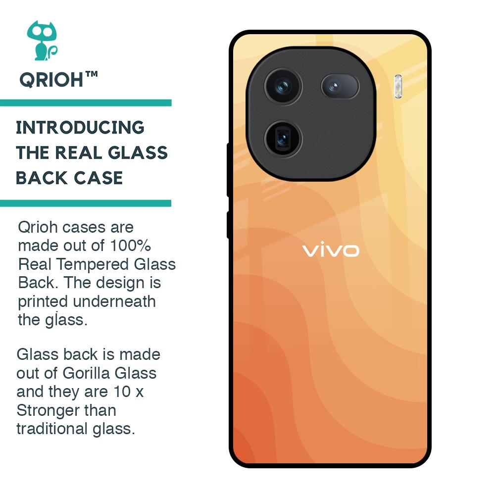 Orange Curve Pattern Glass Case for IQOO 12 5G