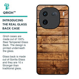 Wooden Planks Glass Case for IQOO 12 5G