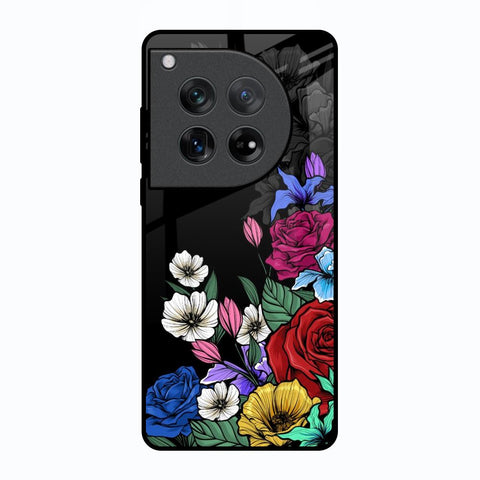 Rose Flower Bunch Art Oneplus 12 Glass Back Cover Online