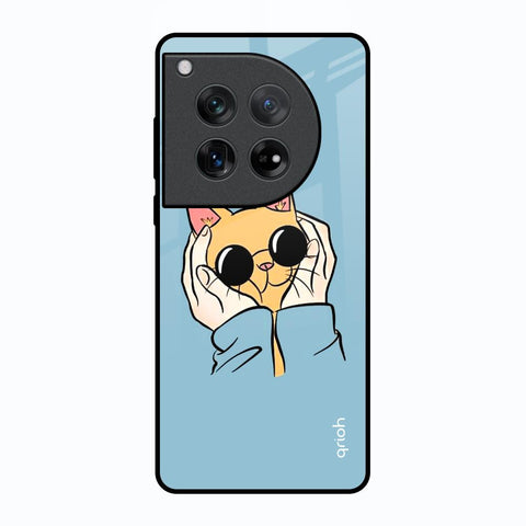 Adorable Cute Kitty Oneplus 12 Glass Back Cover Online