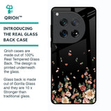 Floating Floral Print Glass Case for Oneplus 12