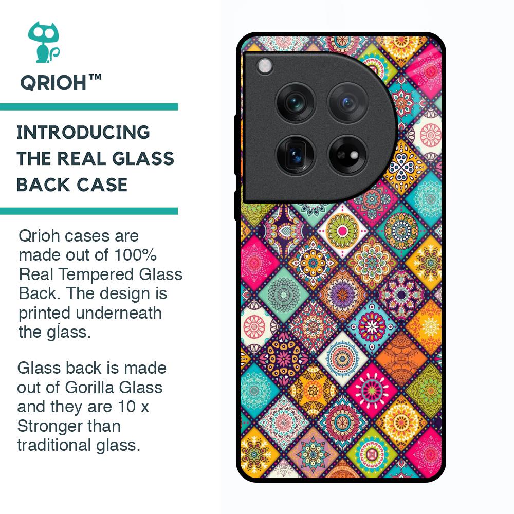 Multicolor Mandala Glass Case for Oneplus 12
