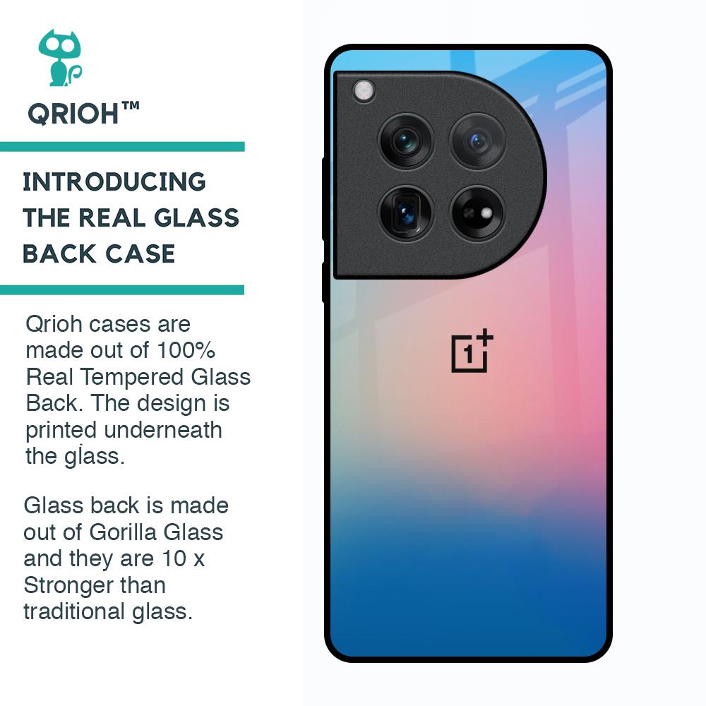 Blue & Pink Ombre Glass case for Oneplus 12