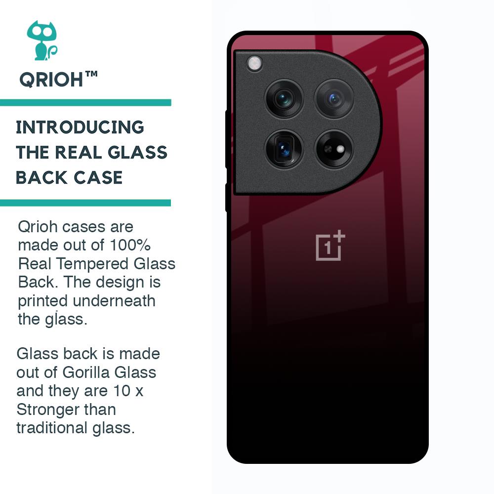 Wine Red Glass Case For Oneplus 12