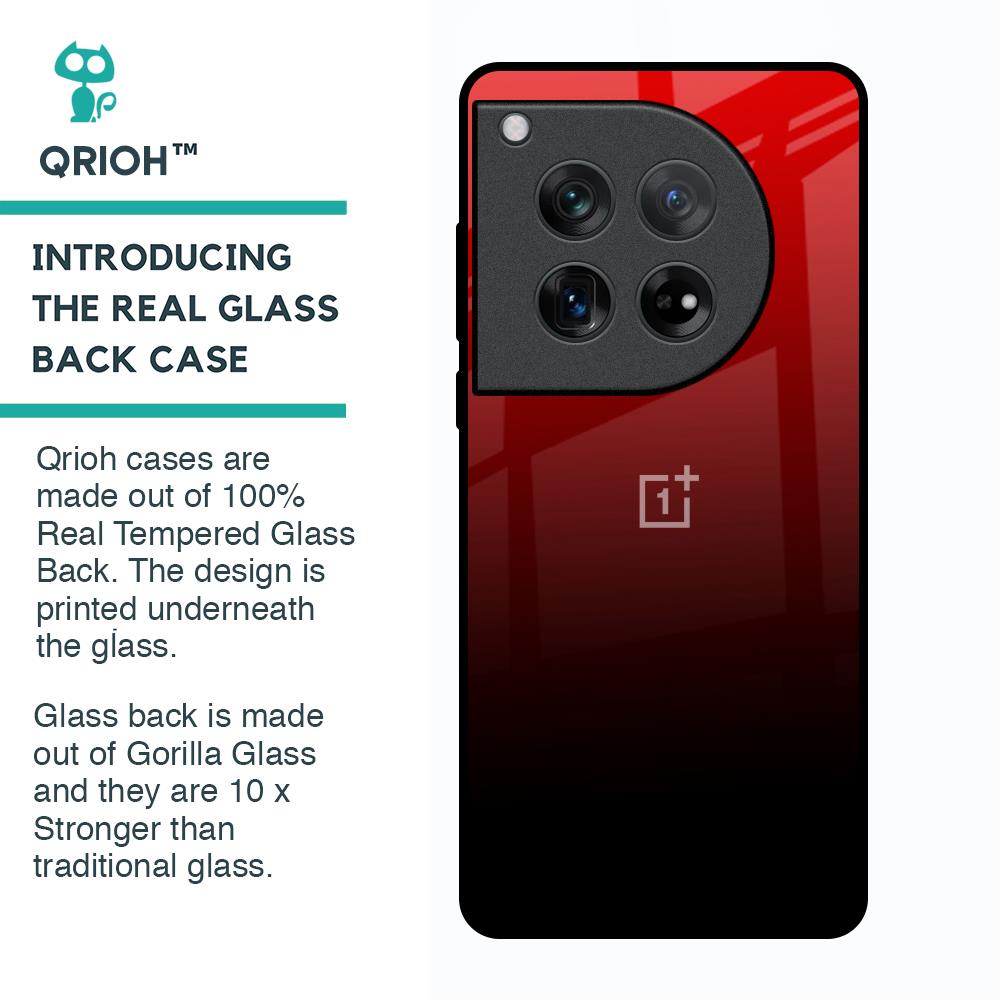 Maroon Faded Glass Case for Oneplus 12