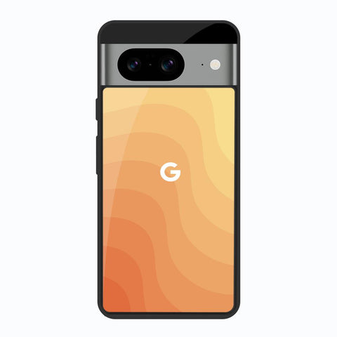 Orange Curve Pattern Google Pixel 8 Glass Back Cover Online