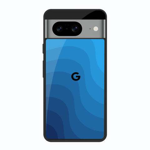 Blue Wave Abstract Google Pixel 8 Glass Back Cover Online