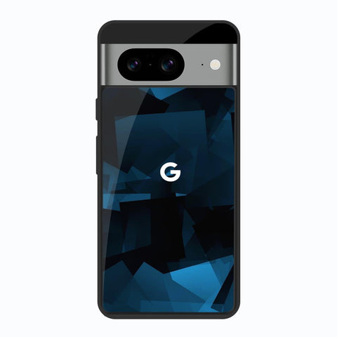 Polygonal Blue Box Google Pixel 8 Glass Back Cover Online