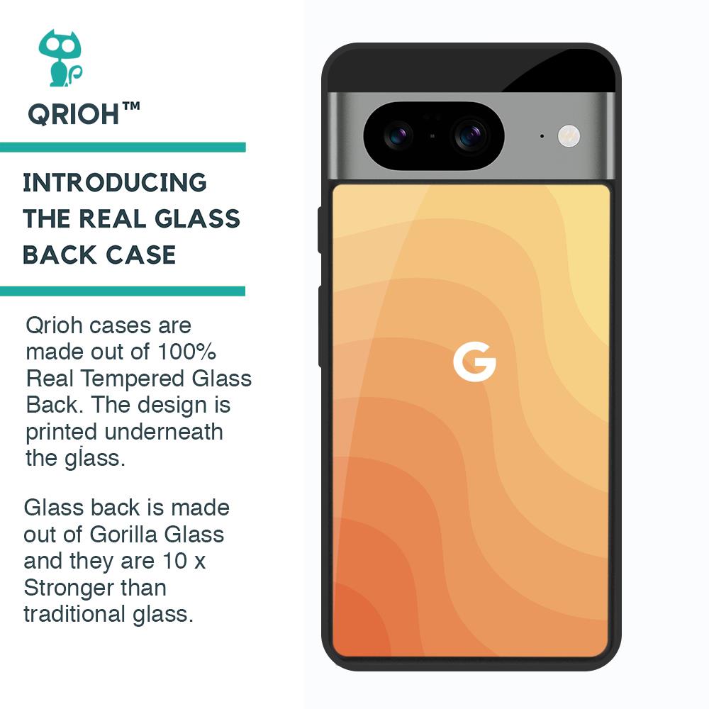 Orange Curve Pattern Glass Case for Google Pixel 8