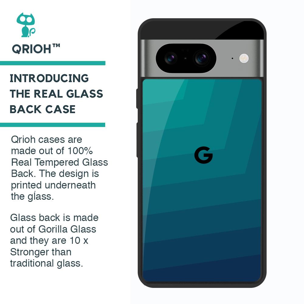 Green Triangle Pattern Glass Case for Google Pixel 8