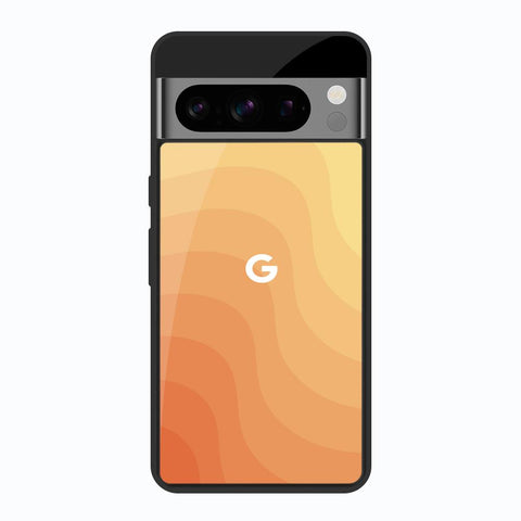 Orange Curve Pattern Google Pixel 8 Pro Glass Back Cover Online