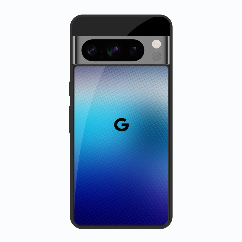 Blue Rhombus Pattern Google Pixel 8 Pro Glass Back Cover Online