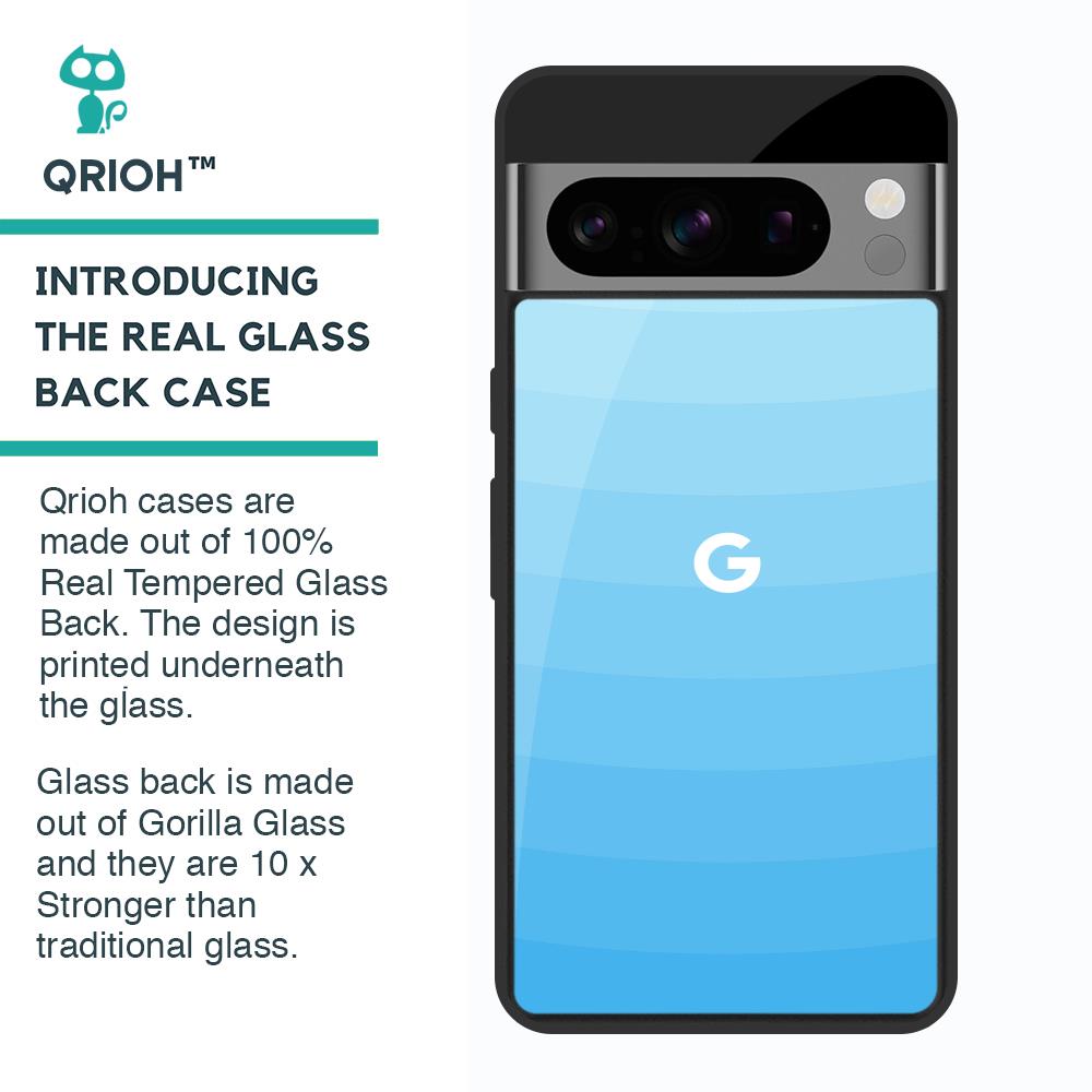 Wavy Blue Pattern Glass Case for Google Pixel 8 Pro