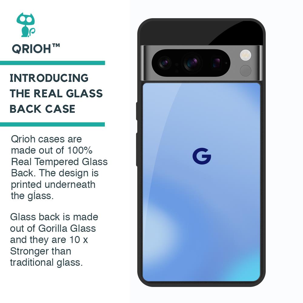 Vibrant Blue Texture Glass Case for Google Pixel 8 Pro