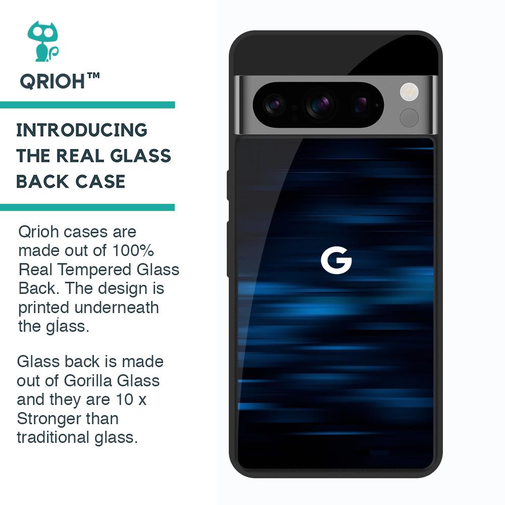 Blue Rough Abstract Glass Case for Google Pixel 8 Pro