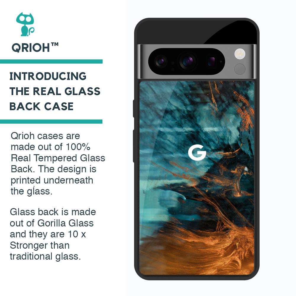 Golden Splash Glass Case for Google Pixel 8 Pro