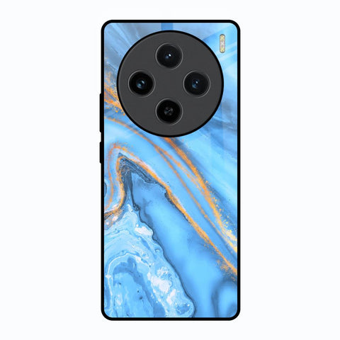 Vibrant Blue Marble Vivo X100 5G Glass Back Cover Online