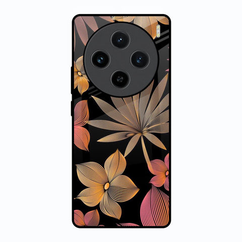 Lines Pattern Flowers Vivo X100 5G Glass Back Cover Online