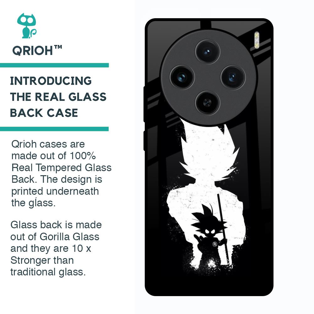 Monochrome Goku Glass Case for Vivo X100 5G