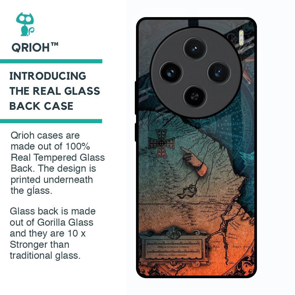 Geographical Map Glass Case for Vivo X100 5G