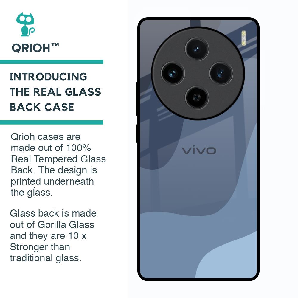 Navy Blue Ombre Glass Case for Vivo X100 5G
