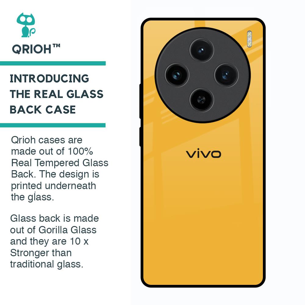 Fluorescent Yellow Glass case for Vivo X100 5G