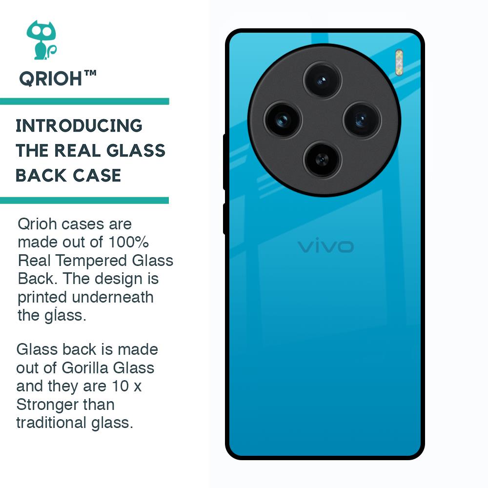 Blue Aqua Glass Case for Vivo X100 5G