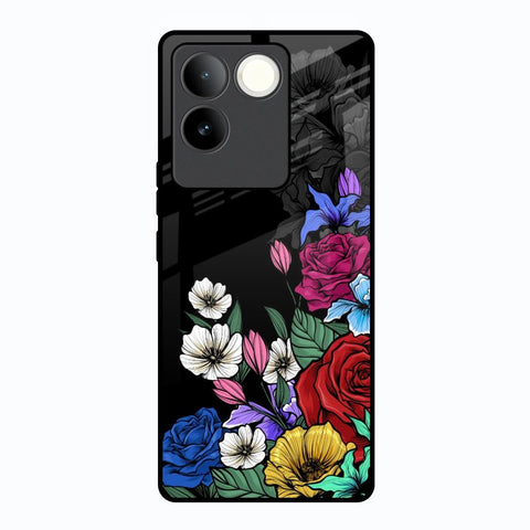 Rose Flower Bunch Art Vivo T2 Pro 5G Glass Back Cover Online