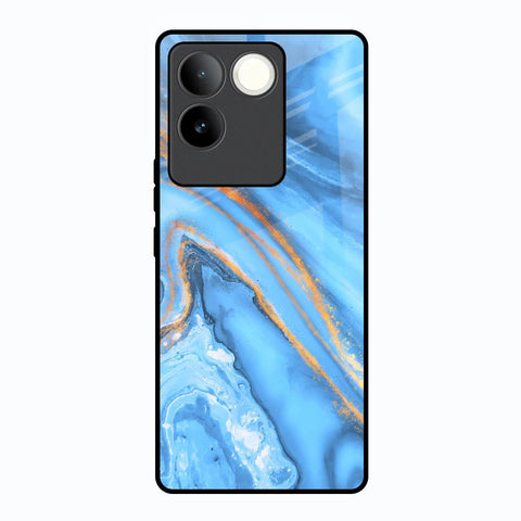 Vibrant Blue Marble Vivo T2 Pro 5G Glass Back Cover Online