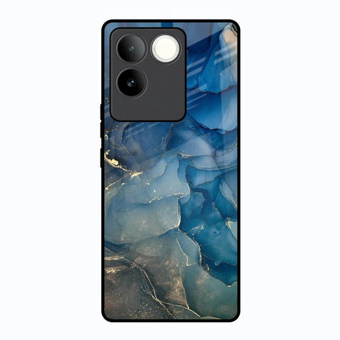 Blue Cool Marble Vivo T2 Pro 5G Glass Back Cover Online