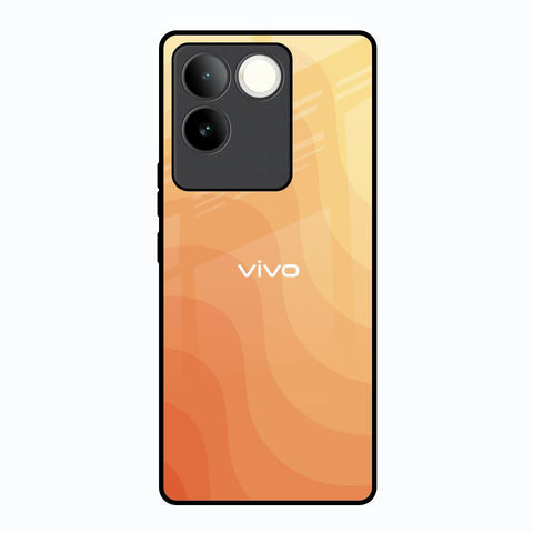 Orange Curve Pattern Vivo T2 Pro 5G Glass Back Cover Online