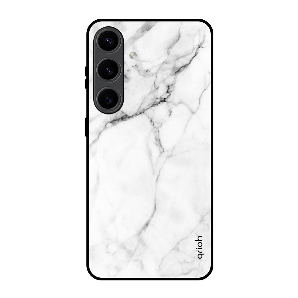 Modern White Marble Samsung Galaxy S24 5G Glass Back Cover Online