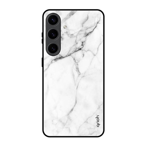 Modern White Marble Samsung Galaxy S24 5G Glass Back Cover Online