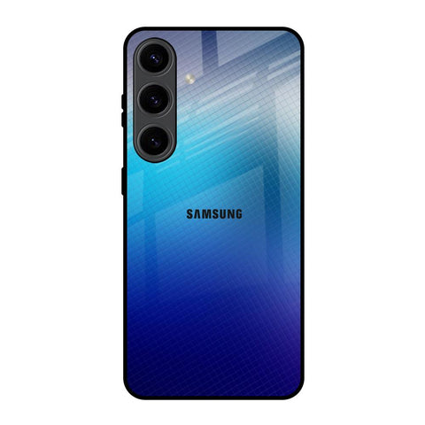 Blue Rhombus Pattern Samsung Galaxy S24 5G Glass Back Cover Online