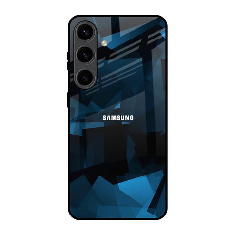 Polygonal Blue Box Samsung Galaxy S24 5G Glass Back Cover Online