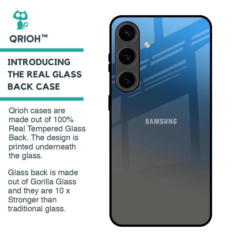 Blue Grey Ombre Glass Case for Samsung Galaxy S24 5G