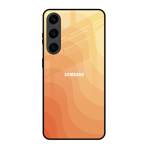 Orange Curve Pattern Samsung Galaxy S24 Plus 5G Glass Back Cover Online