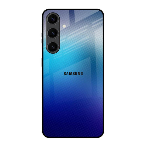 Blue Rhombus Pattern Samsung Galaxy S24 Plus 5G Glass Back Cover Online