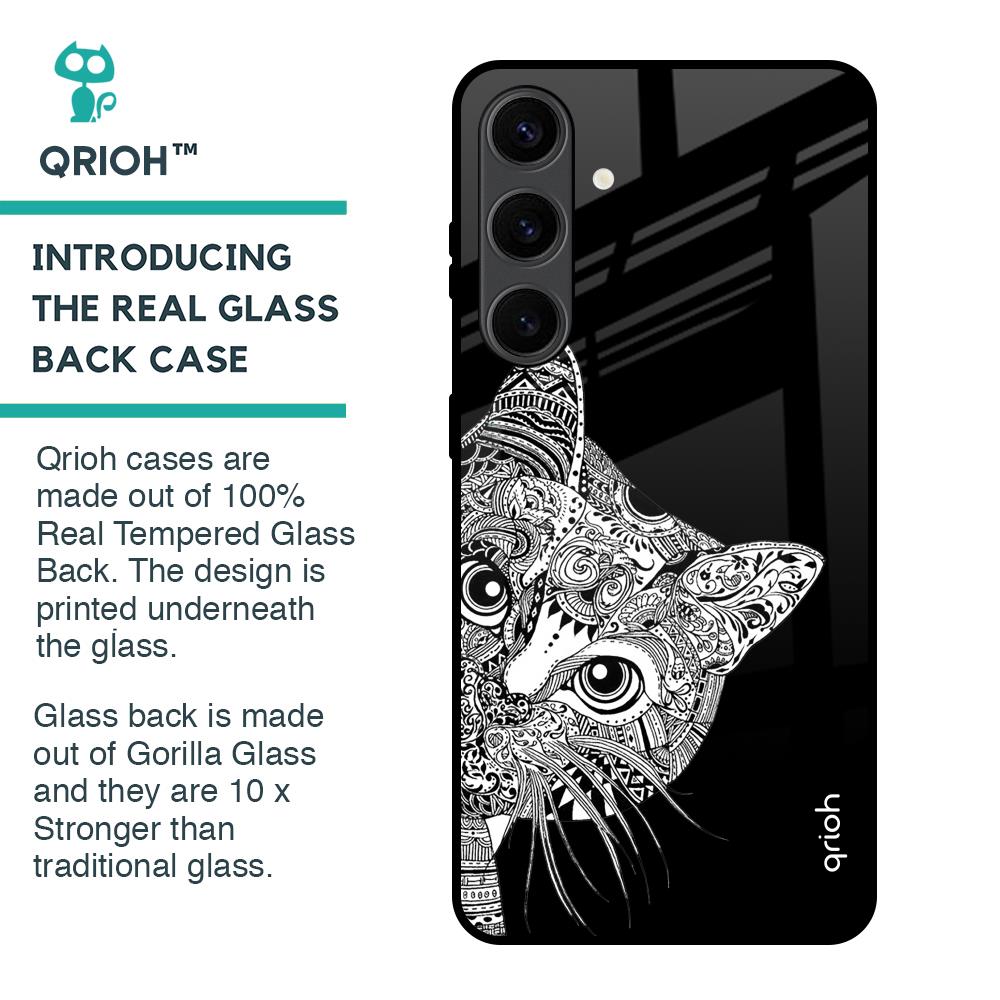 Kitten Mandala Glass Case for Samsung Galaxy S24 Plus 5G