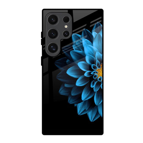 Half Blue Flower Samsung Galaxy S24 Ultra 5G Glass Back Cover Online