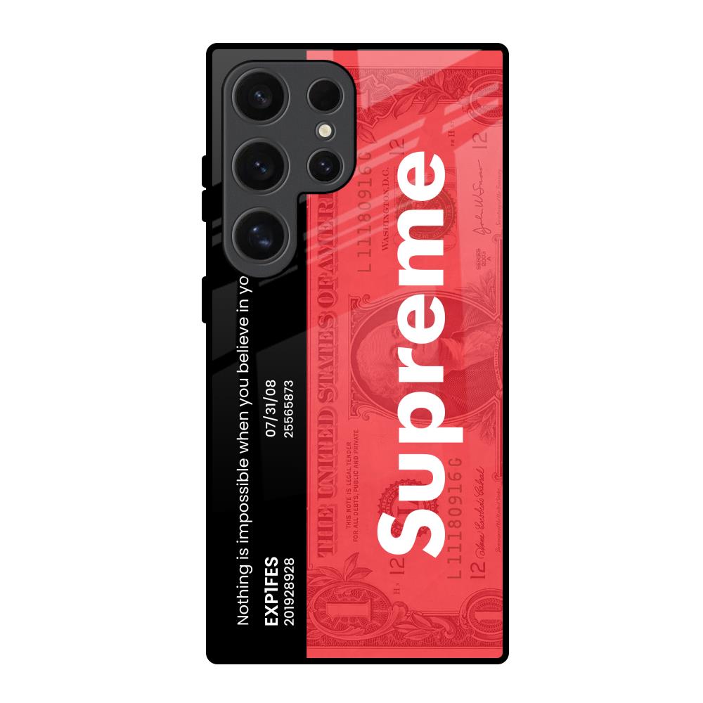 Supreme Ticket Samsung Galaxy S24 Ultra 5G Glass Back Cover Online