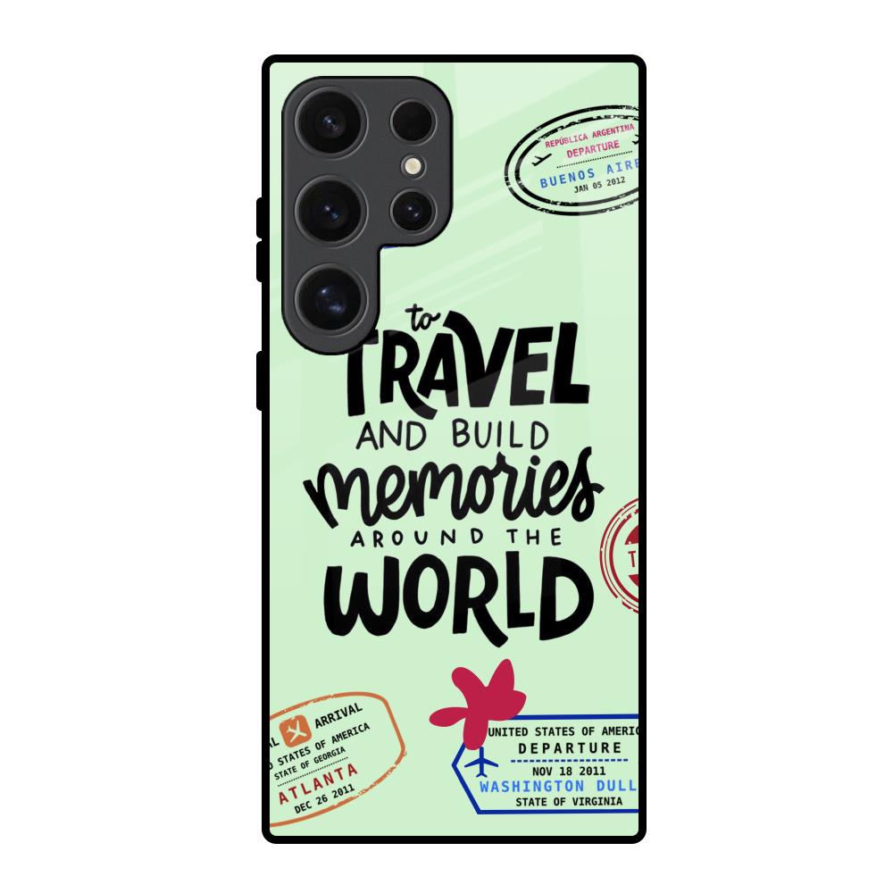 Travel Stamps Samsung Galaxy S24 Ultra 5G Glass Back Cover Online