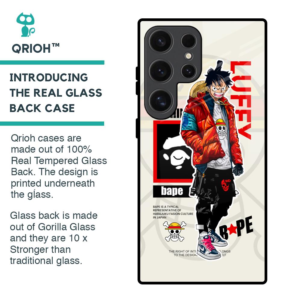 Bape Luffy Glass Case for Samsung Galaxy S24 Ultra 5G