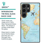 Travel Map Glass Case for Samsung Galaxy S24 Ultra 5G