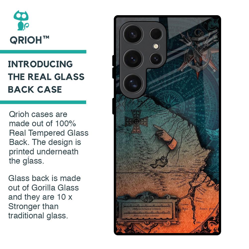 Geographical Map Glass Case for Samsung Galaxy S24 Ultra 5G