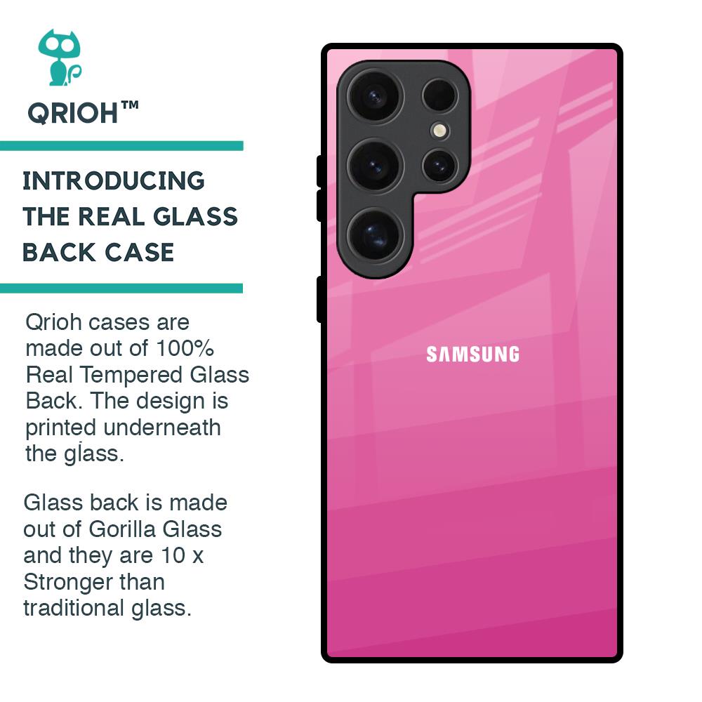 Pink Ribbon Caddy Glass Case for Samsung Galaxy S24 Ultra 5G