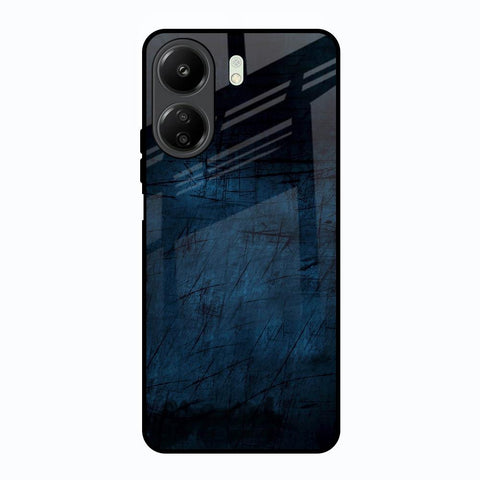 Dark Blue Grunge Redmi 13C Glass Back Cover Online