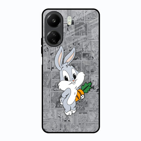 Cute Baby Bunny Redmi 13C Glass Back Cover Online